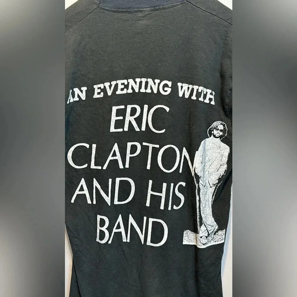 VTG Rare An Evening With Eric Clapton & His Band XL Blk T-Shirt (Tag Bloopers) - Picture 11 of 14